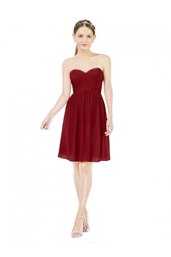 Cheap Short Sweetheart Knee Length Chiffon Cocktail Bridesmaid Dress with Open Back Sydney
