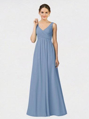 Cheap Long Chiffon Bridesmaid Dress with Sweetheart Neckline and Wide Straps Sydney