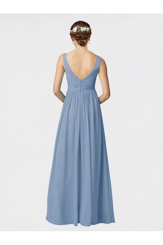 Cheap Long Chiffon Bridesmaid Dress with Sweetheart Neckline and Wide Straps Sydney