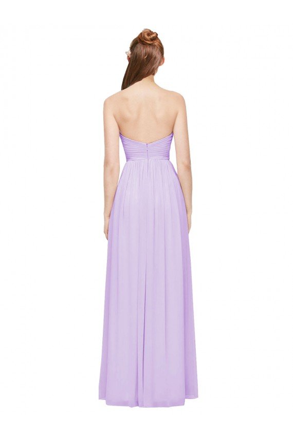 Cheap Strapless Mermaid Chiffon Bridesmaid Dress WITH High Side Slit and Ruffles Sydney