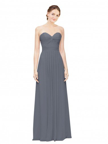 Cheap Twisted Waist Pleats Sweetheart Long Chiffon Bridesmaid Dress Sydney