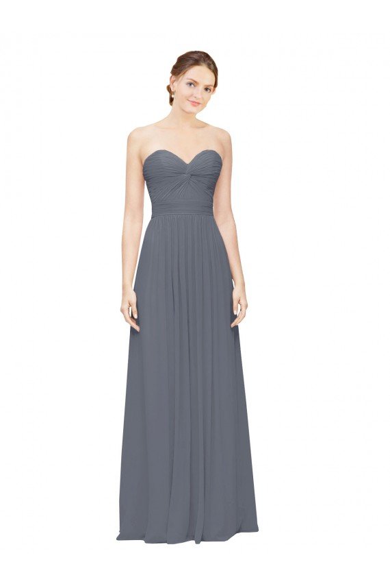 Cheap Twisted Waist Pleats Sweetheart Long Chiffon Bridesmaid Dress Sydney