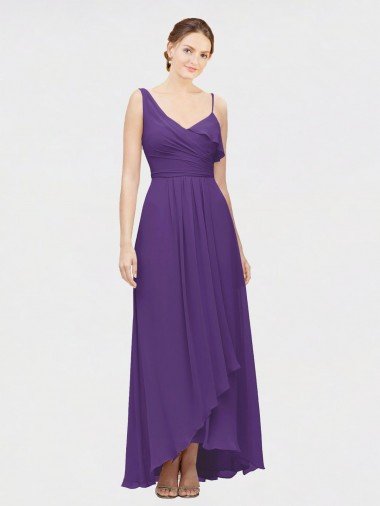 Cheap One Shoulder High Low Chiffon Bridesmaid Dress with Wrap Waist Sydney