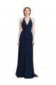 Cheap Halter Chiffon Bridesmaid Dress with V-Neckline and Criss Cross Waist Sydney