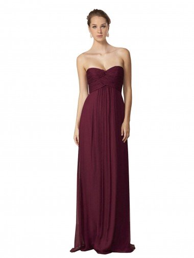 Cheap Floor Length Chiffon Bridesmaid Dress with Sweetheart Neckline Sydney