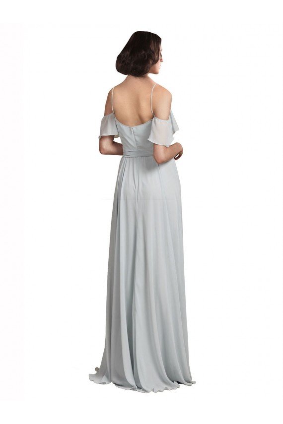 Cheap Off the Shoulder Spaghetti Strap Long Chiffon Bridesmaids Dress Sydney