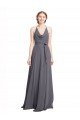 Cheap Spaghetti Strap Long Chiffon Bridesmaids Dress with Halter Cowl Neck Sydney