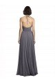 Cheap Spaghetti Strap Long Chiffon Bridesmaids Dress with Halter Cowl Neck Sydney