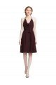 Cheap Short Knee Length Chiffon Bridesmaids Dress with Halter Cowl Neck Sydney
