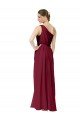 Cheap Draped One Shoulder Long Floor Length Chiffon Bridesmaid Dress Sydney