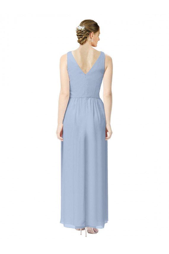 Cheap Long V-Neckline Chiffon Bridesmaid Dress with Twisted Waist Sydney