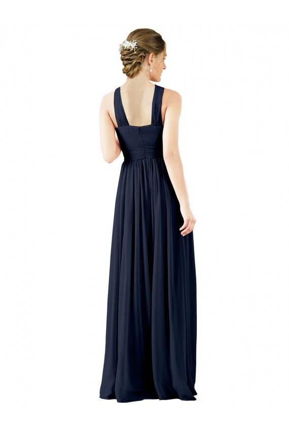 Cheap High V-Neck Floor Length Chiffon Bridesmaid Dress Sydney