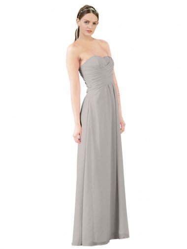 Cheap Twisted Strapless Sweetheart Neckline Long Chiffon Bridesmaid Dress Sydney