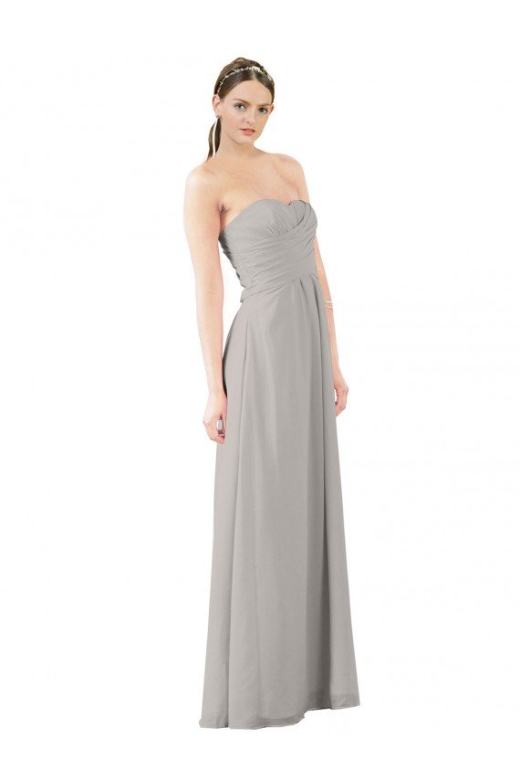 Cheap Twisted Strapless Sweetheart Neckline Long Chiffon Bridesmaid Dress Sydney