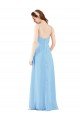 Cheap Pleated Low Back Long V-Neck Chiffon Bridesmaid Dress with Thin Straps Sydney