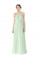 Cheap Front halter Neckline and Deep Back Long Chiffon Bridesmaid Dress Sydney