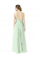 Cheap Front halter Neckline and Deep Back Long Chiffon Bridesmaid Dress Sydney