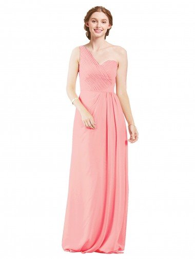 Cheap One Shoulder Sweetheart Neckline Long Chiffon Bridesmaid Dress Sydney