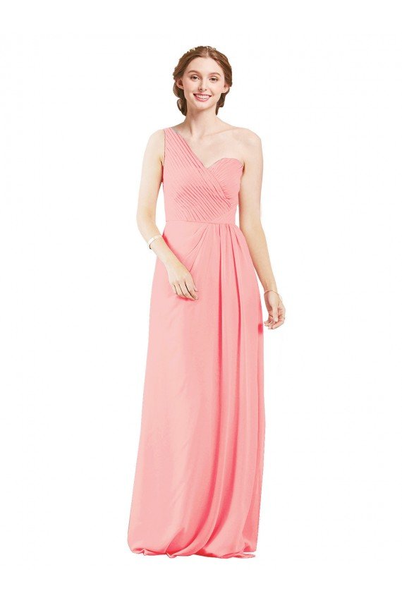 Cheap One Shoulder Sweetheart Neckline Long Chiffon Bridesmaid Dress Sydney