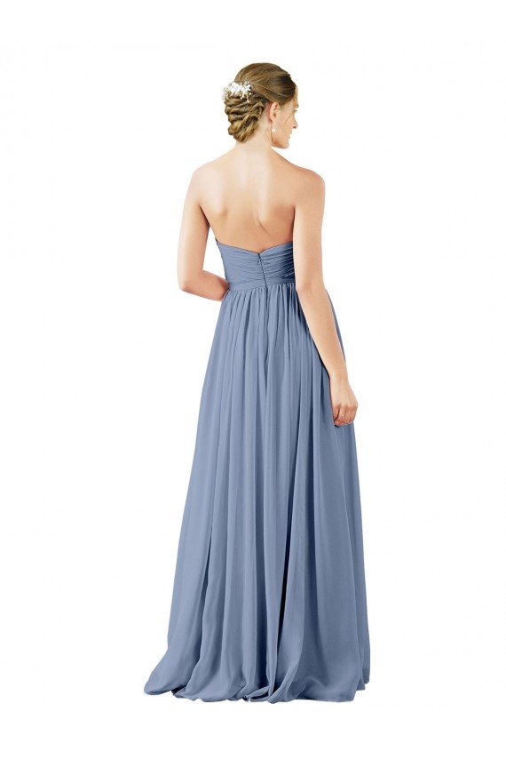 Cheap Deep Sweetheart Neckline Open Back Long Chiffon Bridesmaid Dress Sydney