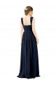 Cheap Square Neckline Sexy Open Back Long Chiffon Bridesmaid Dress Sydney