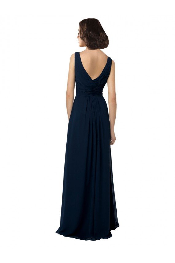Cheap Chiffon Sleeveless Bridesmaid Dress with V Front and Back Sydney