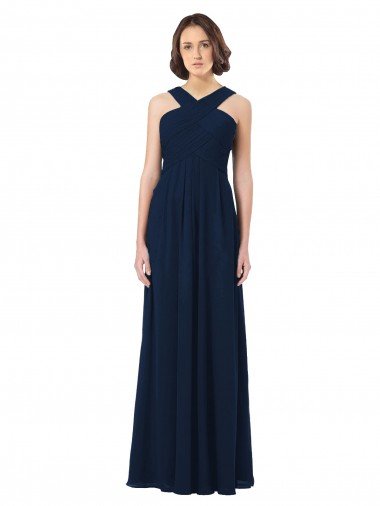 Cheap Long Chiffon Bridesmaid Dress V-Neck Top Sydney