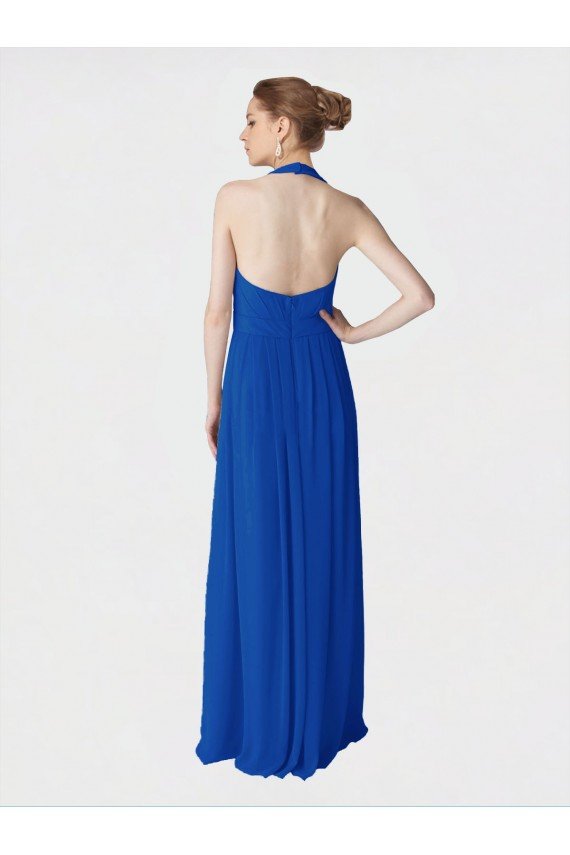 Cheap Long Full Length Chiffon Halter Bridesmaid Dress Sydney