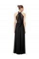 Cheap Ruched Long Chiffon Halter Bridesmaid Dress with Tie Back and Tails Sydney