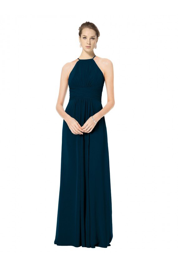 Cheap Spaghetti Strap Long Chiffon Halter A-Line Bridesmaid Dress Sydney
