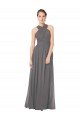 Cheap Long Chiffon Halter Bridesmaid Dress Keyhole Back Sydney