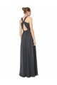 Cheap Long Chiffon Halter Bridesmaid Dress Keyhole Back Sydney