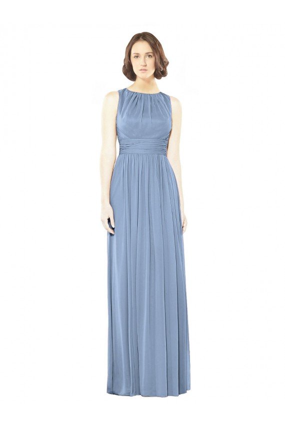 Cheap Open Keyhole Back Bateau Neck Chiffon Bridesmaid Dress Sydney