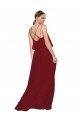 Cheap Long Chiffon Bridesmaid Dress with Slim Straps and Open Back Sydney