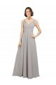 Cheap Twist Shouder Full Chiffon Bridesmaids Dress with V-Neckline and V-Back Sydney