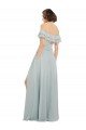Cheap Luxe Chiffon Bridesmaids Dress with Off the Shoulder Flounced Neckline Sydney