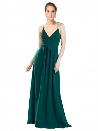 Cheap Sexy Chiffon Bridesmaid Dress with Deep V-Neckline Sydney