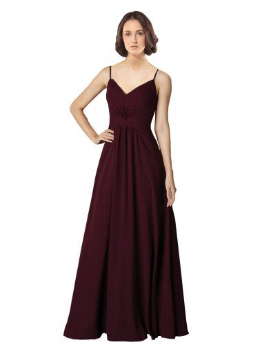 Cheap V-Neck Chiffon Bridesmaid Dress with Twist Front Bodice Sydney