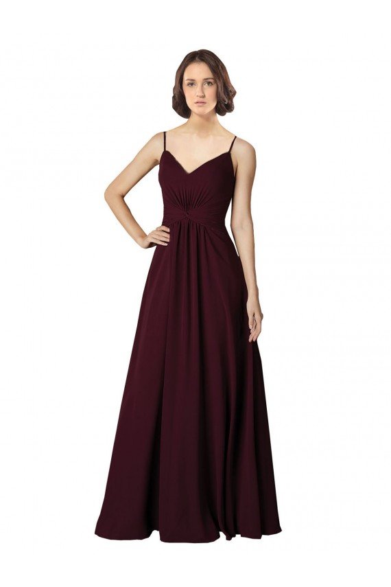 Cheap V-Neck Chiffon Bridesmaid Dress with Twist Front Bodice Sydney
