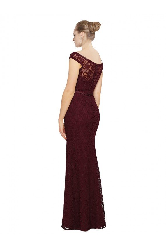 Cheap Lace Bridesmaids Dress with Matching Satin Tie Sash Sydney