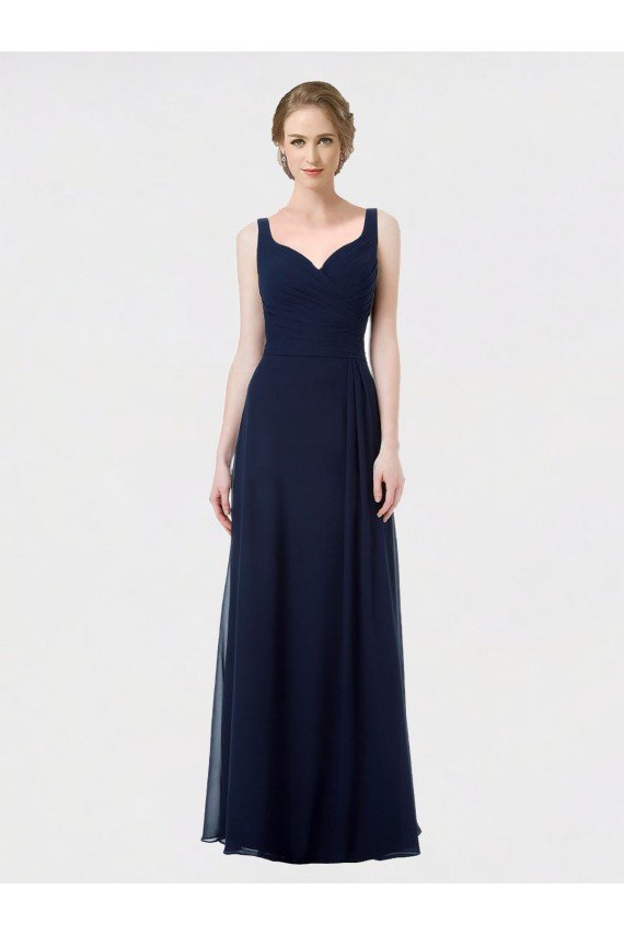 Cheap Long Chiffon Bridesmaid Dress with Sweetheart Neckline and Shoulder Straps Sydney