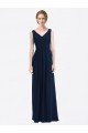 Cheap Long Chiffon V-Neck Sleeveless Bridesmaid Dress with Criss-Cross Pleated Bodice Sydney