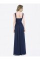 Cheap Long Chiffon V-Neck Sleeveless Bridesmaid Dress with Criss-Cross Pleated Bodice Sydney