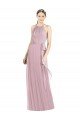 Cheap Shirred Halter Neck Long Chiffon Bridesmaid Dress Sydney