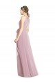 Cheap Shirred Halter Neck Long Chiffon Bridesmaid Dress Sydney