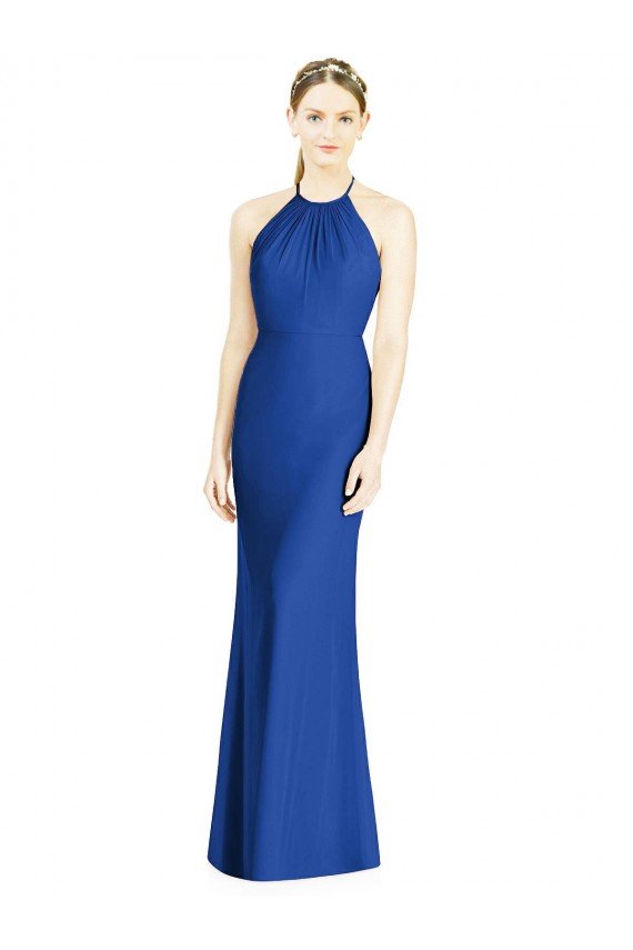 Cheap Criss Cross Low Back Halter Chiffon Bridesmaid Dress Sydney