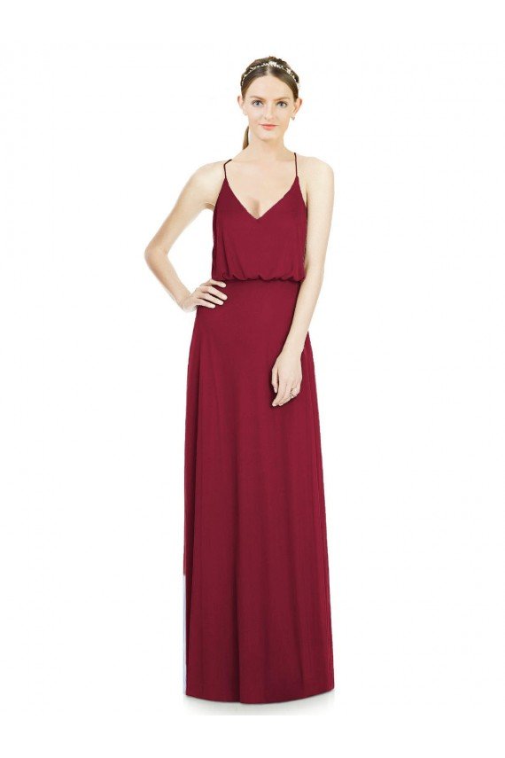Cheap Full Length V-Neck A-Line Chiffon Boho Bridesmaid Dress Sydney