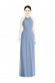 Cheap Halter Neck Tie Back Long Chiffon Bridesmaid Dress Sydney