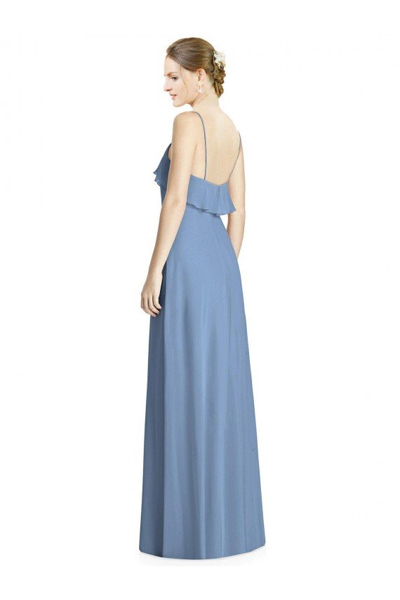Cheap Deep Open Back Long Chiffon V-Neck Bridesmaid Dress Sydney