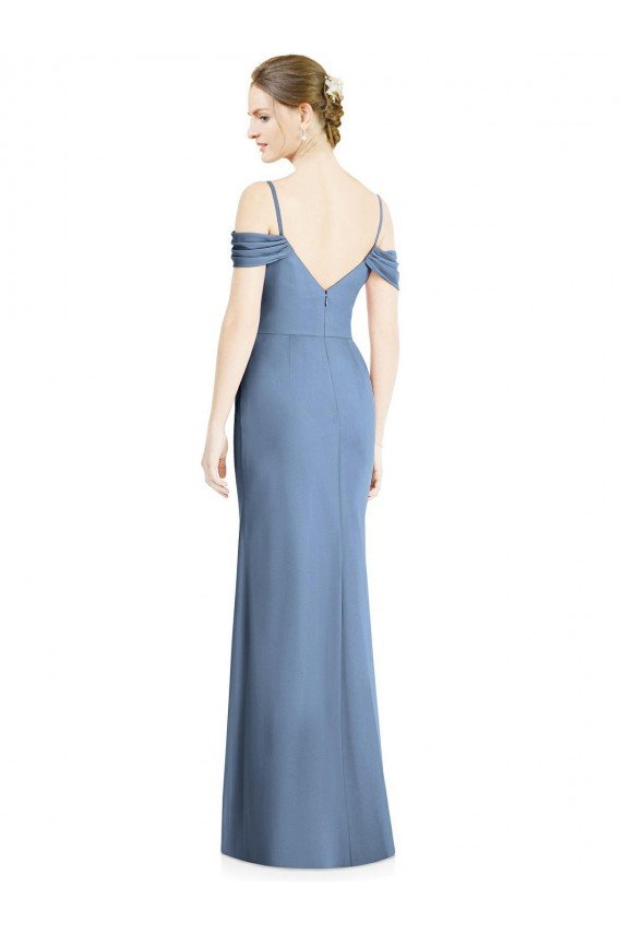 Cheap Draped Cold Shoulder Sweetheart Long Chiffon Formal Bridesmaid Dress Sydney